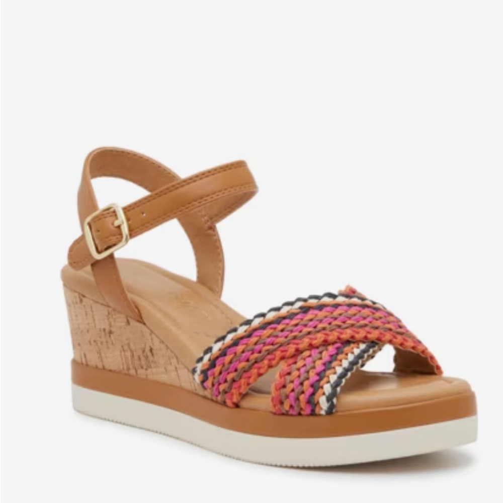 Crown Vintage Multicolor Woven Wedge Sandals